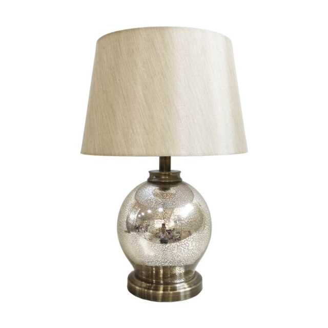 Casa Patsy Table Lamp, Metal & Fabric, Champagne