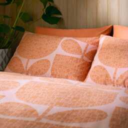 Orla Kiely Block Garden Duvet Set, Single, Orange Sorbet - thumbnail 2
