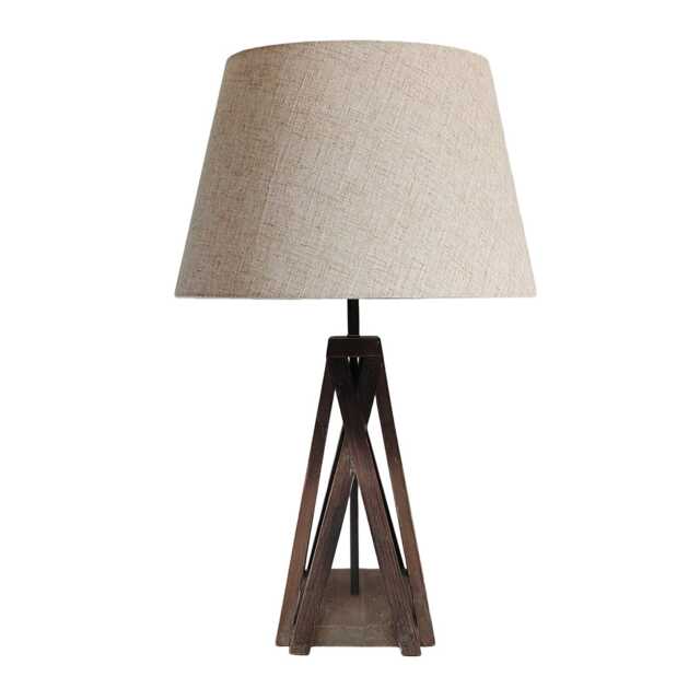 Casa Portland Table Lamp, Wood & Fabric, Neutral