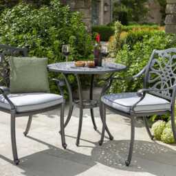 Hartman Capri Aluminium Garden Bistro Set, 2 Seater, Grey