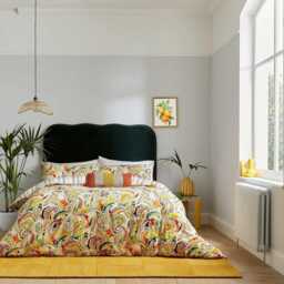 Budding Brights By Helena Springfield Penny Duvet Set, King, Mango - thumbnail 1