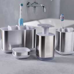 Joseph Joseph EasyStore Toothbrush Holder, Stainless Steel - thumbnail 2