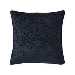 William Morris At Home Strawberry Thief Embossed Cushion, 50x50cm, Prussian Blue
