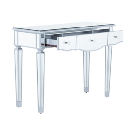 Silver Mirrored Console Table With 3 Drawers - Paris - thumbnail 3