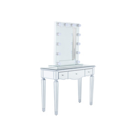 Paris Silver Mirrored Console Table with Small Hollywood Mirror - thumbnail 3
