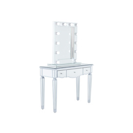 Paris Silver Mirrored Console Table with Small Hollywood Mirror - thumbnail 2