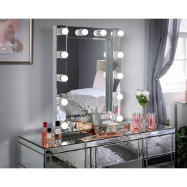 Small Hollywood Mirror With LED Lights - 62x79.5cm - thumbnail 1