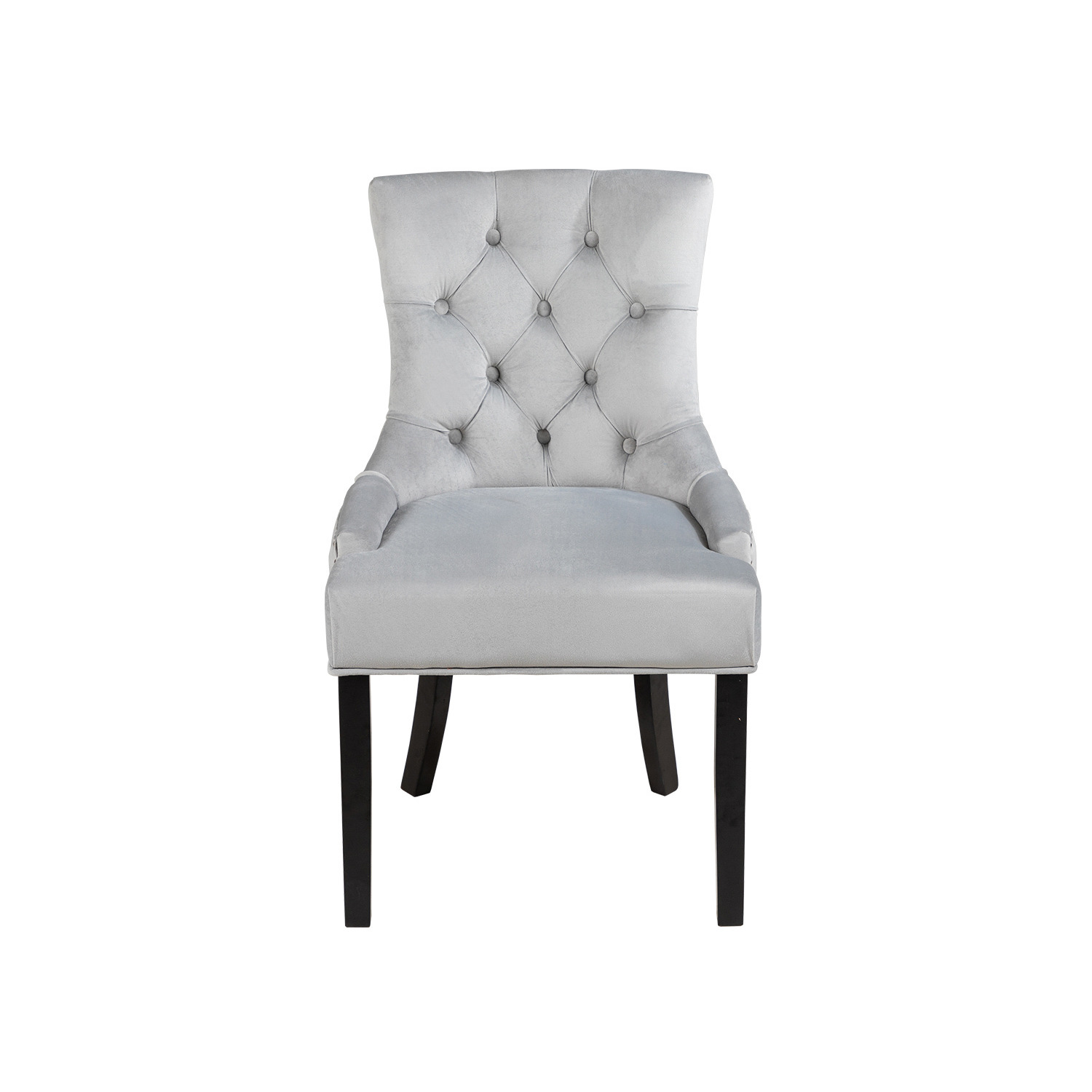 Verona Scoop Back Dining Chair in Light Grey Velvet with Chrome