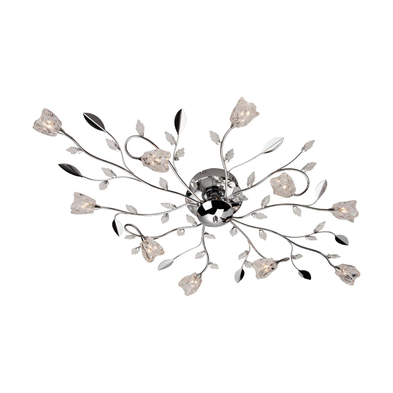 Firstlight 8362CH Cindy 10 Light Flush Ceiling Light with Glass Shades