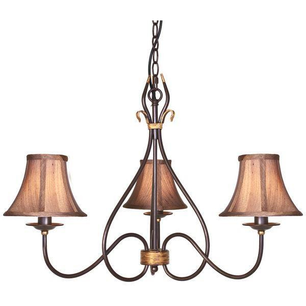 Elstead WM3 Rust/Gold Windemere wrought iron 3 light chandelier