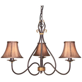Elstead WM3 Rust/Gold Windermere wrought iron 3 light chandelier