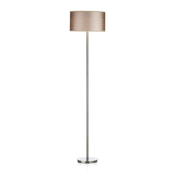 Dar TUS4946 Tuscan Floor Lamp In Satin Chrome With Optional Taupe Shade