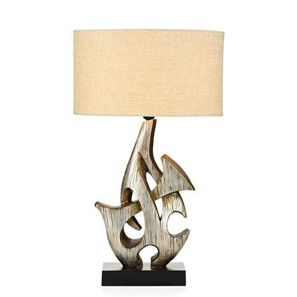 Dar SAB4332/X Sabre Sculptured Table Lamp With Silver Finish