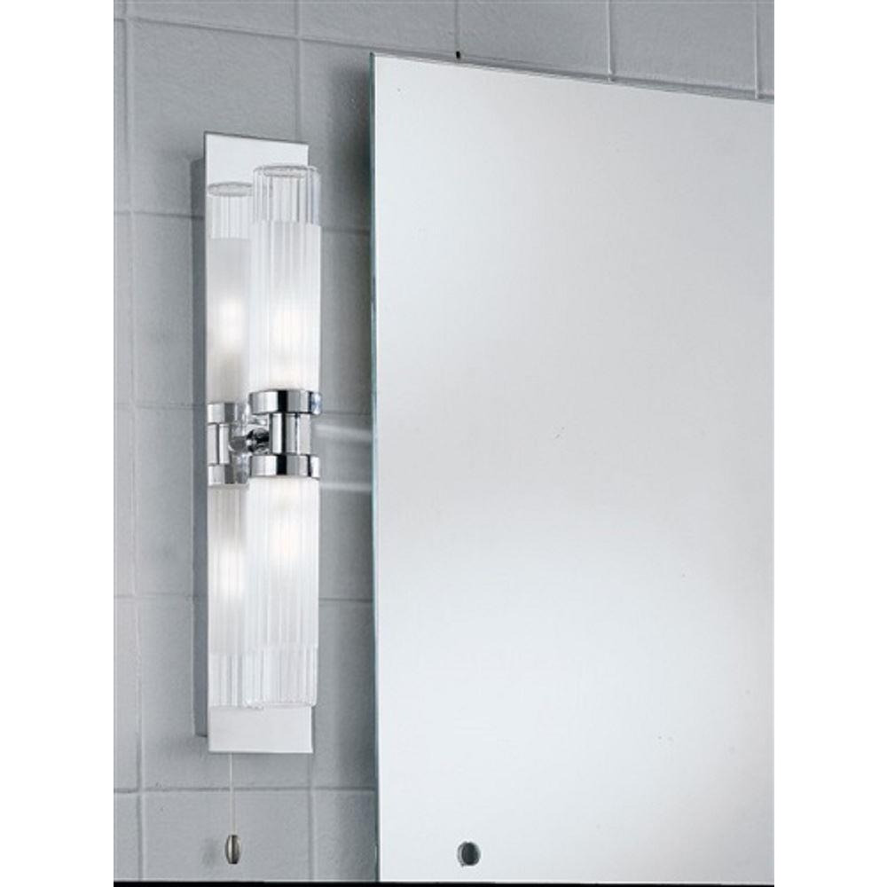 W534 Chrome Bathroom Wall Light with Glass Shades, IP44