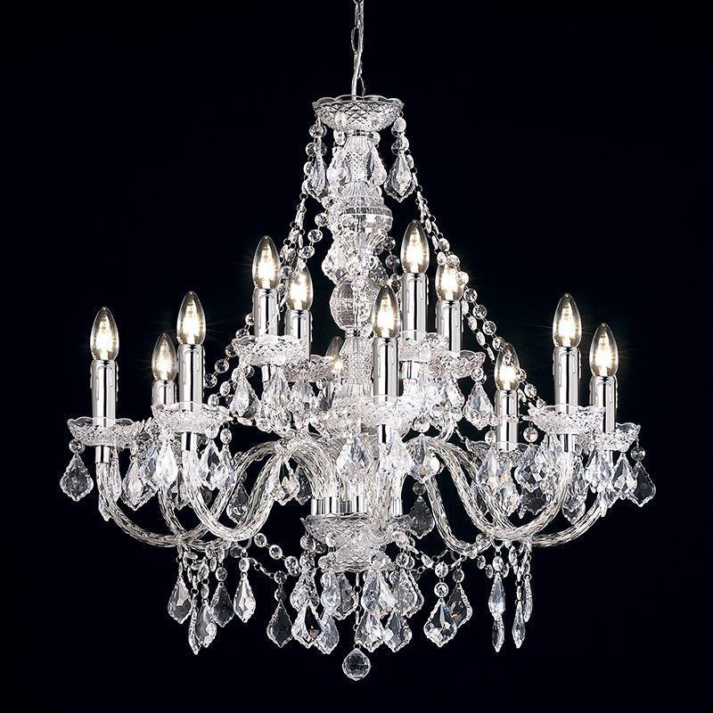 Endon 308-8+4CL 12 Light Chandelier In Clear Acrylic