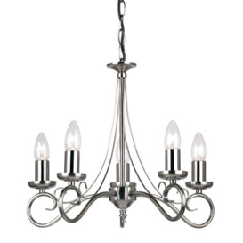 Endon 180-5AS Trafford 5 Light Chandelier In Antique Silver