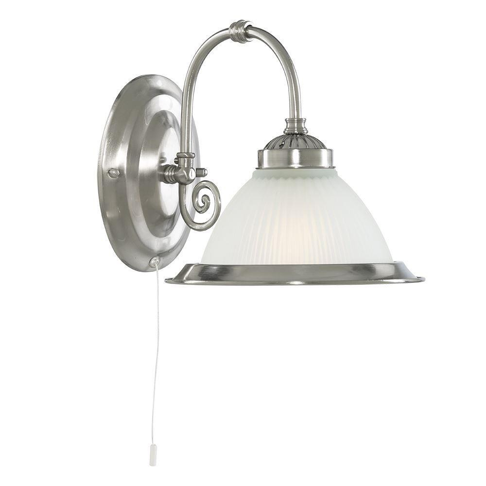 Searchlight 1041-1 American Diner 1 Light Wall Light In Satin Silver.