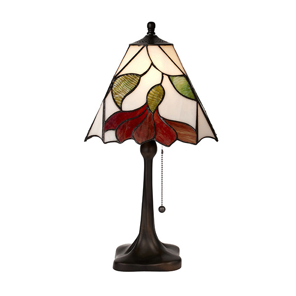 Interiors 1900 63962 Botanica Tiffany Medium 1 Light Table Lamp In Bronze With Shade