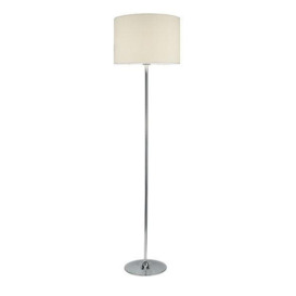 Dar DEL4950 Delta Modern Chrome Floor Lamp With Cream Shade