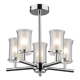 Dar ELB0550 Elba 5 Light Bathroom Semi-Flush Ceiling Light