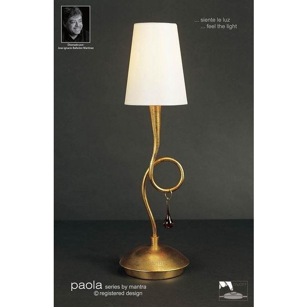 M0545 Paola 1 Light Gold Table Lamp With Cream Shade