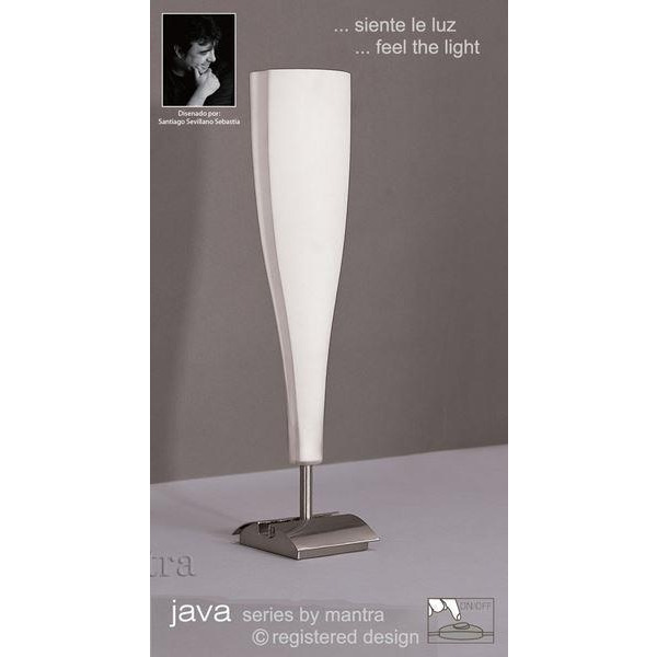 M0063 Java Large 1 Light Satin Nickel And Glass Table Lamp