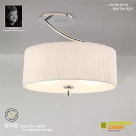 M1132 Eve Oval 2 Light Chrome Semi-Flush With Ivory Shade