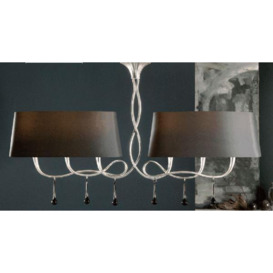 M0531 Paola 6 Light Silver Chandelier With Black Shades