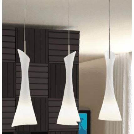M0771 Zack 3 Light Satin Nickel Ceiling Pendant With White Glass