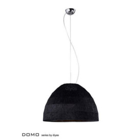 IL60011 Domo 3 Light Black Crinkle Fabric Pendant
