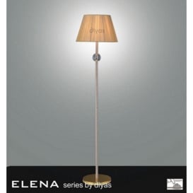 IL30620 Elena Gold And Crystal Cloth Floor Lamp Base Only
