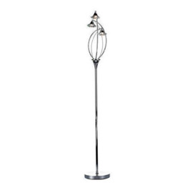 Dar LUT4950 Luther 3 Light Chrome and Crystal Floor Lamp