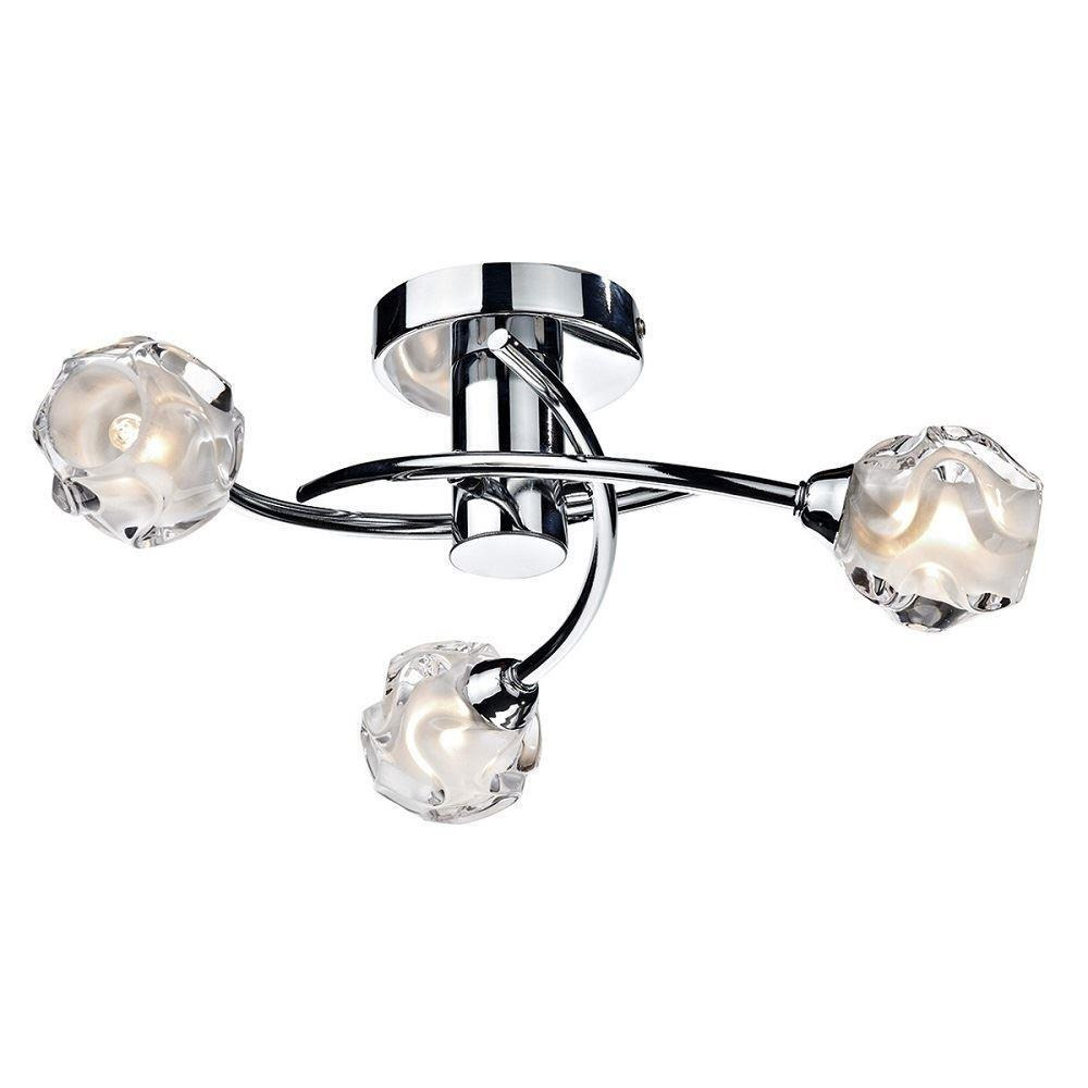 Dar SEA5350 Seattle 3 Light Semi Flush Light in Polished Chrome