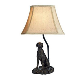 Dar ROV4263-X Rover Bronze Dog Table Lamp with Shade