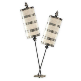FB/NETTLELUXS/TL 2 Light Silver Leaf and Cream Table Lamp