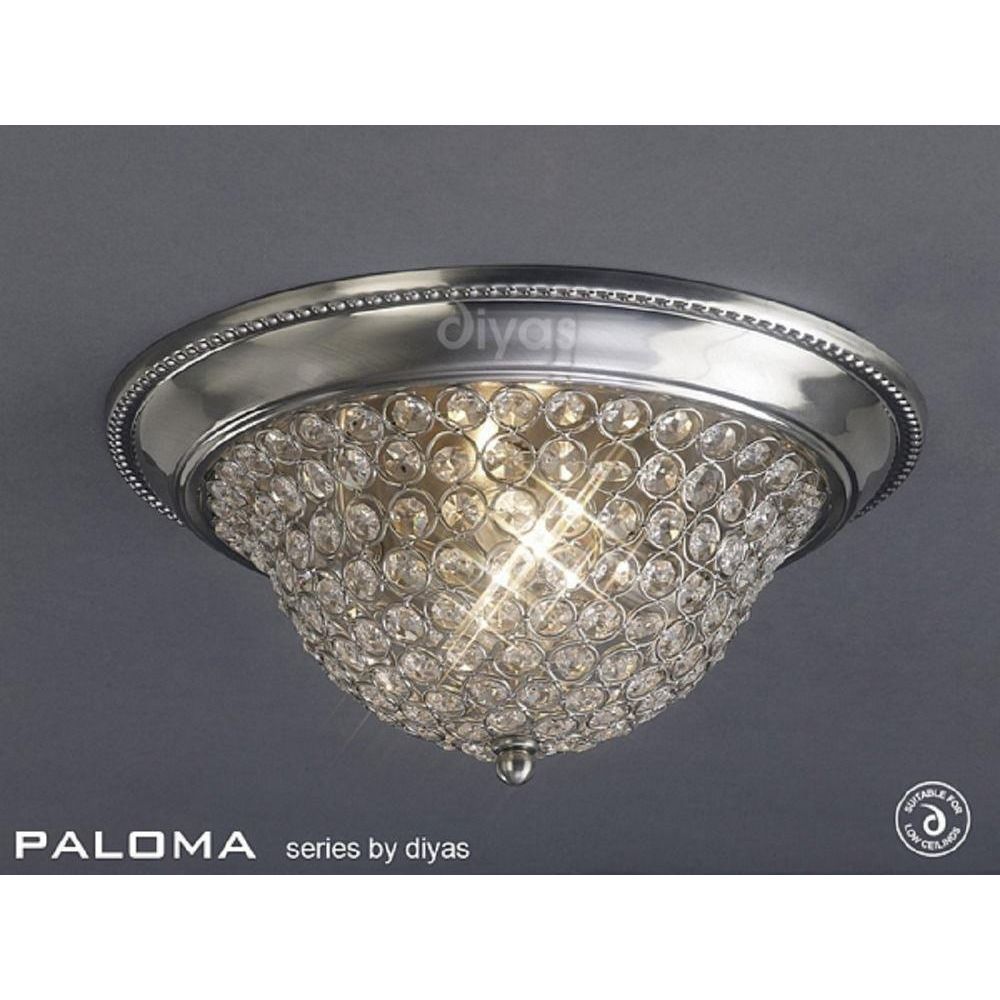 IL31134 Paloma 2 Light Satin Nickel Flush Ceiling Light