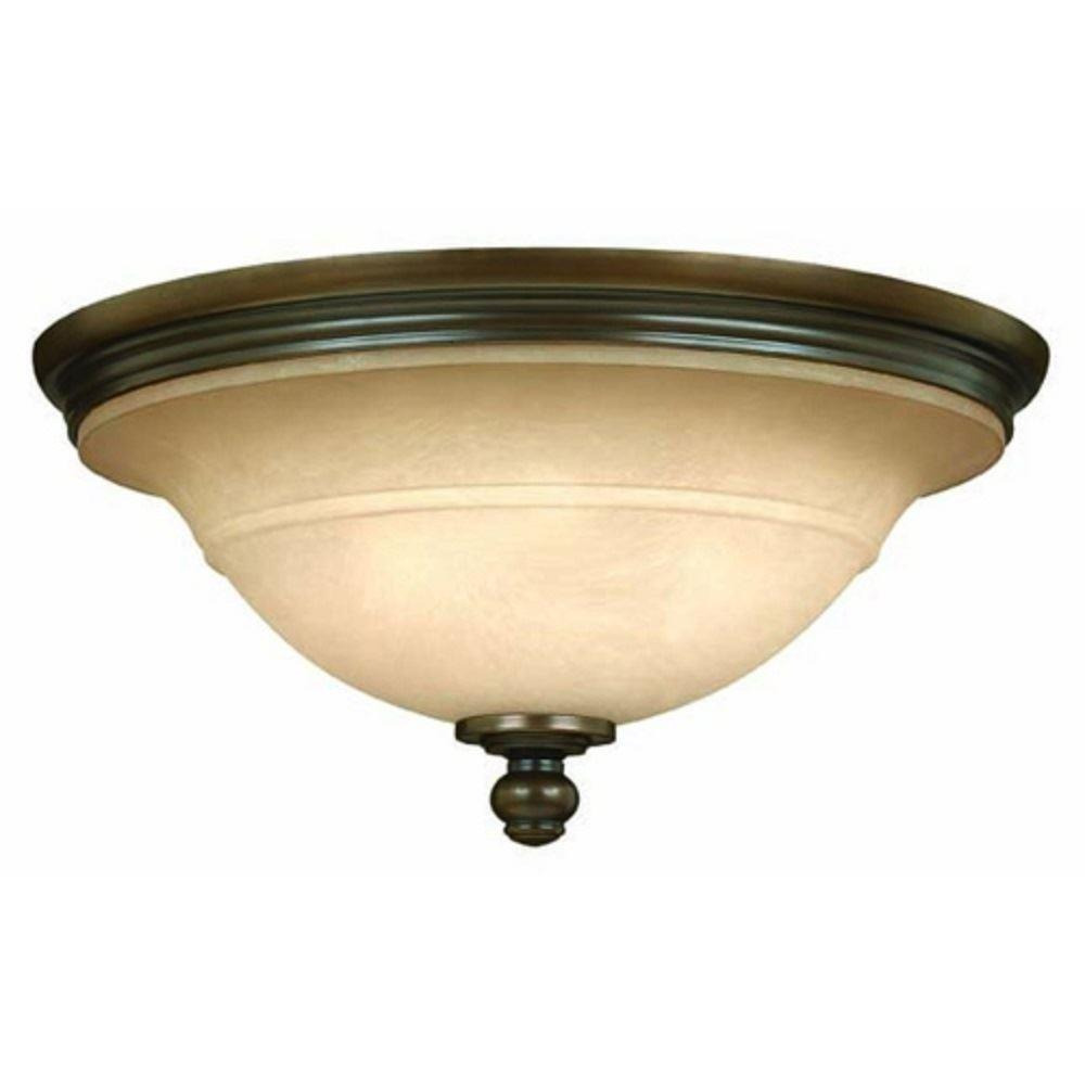 HK/PLYMOUTH/F 3 Light Vintage Flush Ceiling Light in Bronze