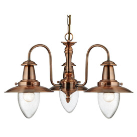 Searchlight 5333-3CU Fisherman 3 Light Ceiling Pendant In Copper