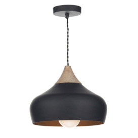 Dar GAU0122 Gaucho 1 Light Black Ceiling Pendant Light