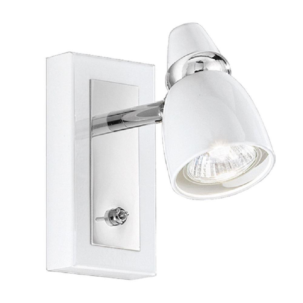 SP8931 1 Light Chrome and White Switched Wall Spotlight