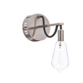 Dar SCR0764 Scroll 1 Light Copper Wall Light