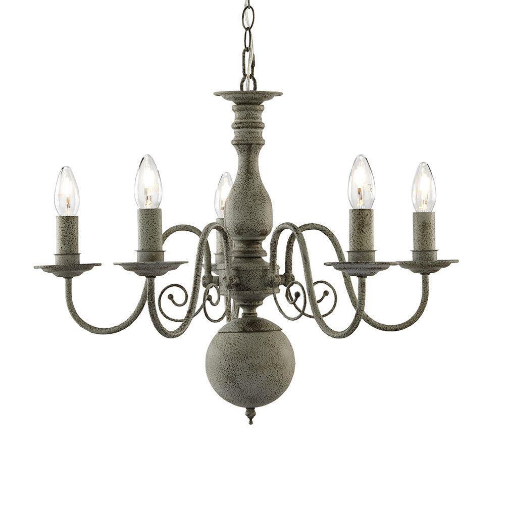 Searchlight 2265-5GY Greythorne 5 Light Chandelier