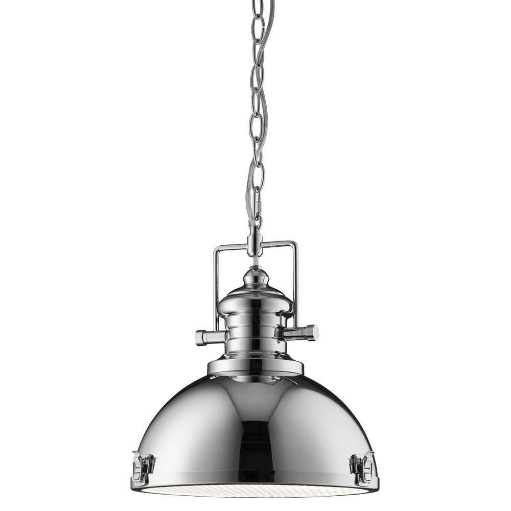 Searchlight 2297CC Industrial Pendant Ceiling Light In Chrome