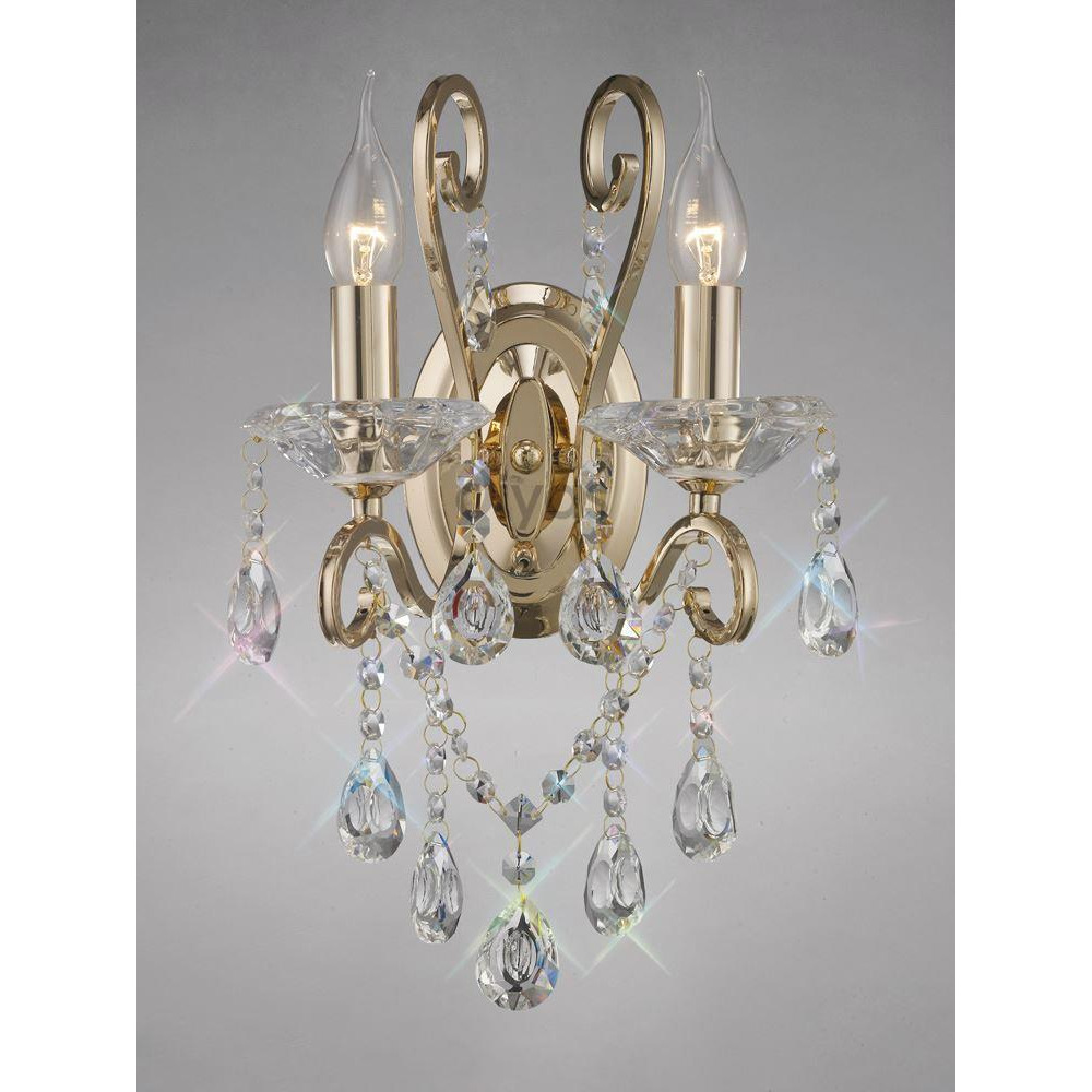 Diyas IL32062 Vela Crystal Wall Light in French Gold