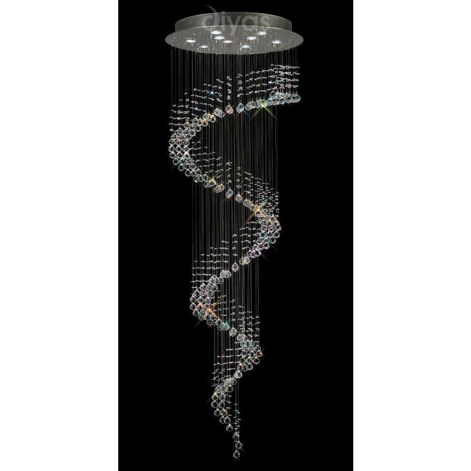 Diyas IL31374 Colorado Multi- Spiral Crystal Ceiling Semi-Pendant Light