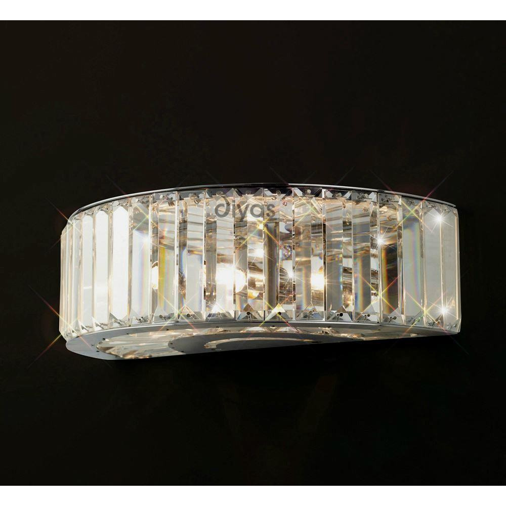 Diyas IL30071 Torre Crystal Wall Light in Polished Chrome Finish