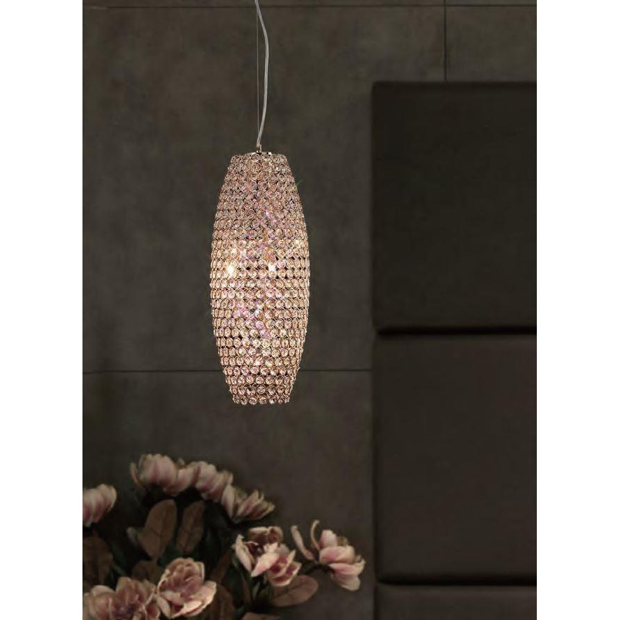 Diyas IL30765 Kos Crystal Ceiling Pendant Light in French Gold Finish