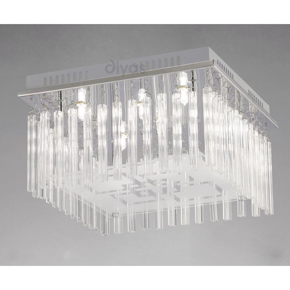 Diyas IL31320 Capella Frosted Glass Flush Ceiling Light