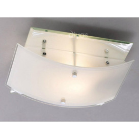 Diyas IL30994 Vito Frosted Glass Flush Ceiling Light