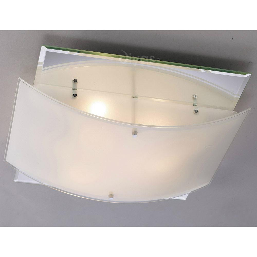 Diyas IL30995 Vito Frosted Glass Flush Ceiling Light